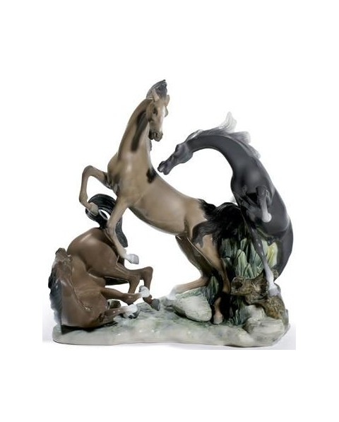 Lladro 01008619 GRUPO DE CABALLOS Porcelana Figura Lladro