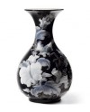 Lladro 01008726 JARRÓN GORRIONES (NEGRO) Porcelana Lladro