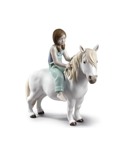 Lladro 01009139 NIÑA CON PONY Porcelana Figura Lladro