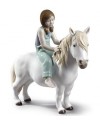 Lladro 01009139 NIÑA CON PONY Porcelana Figura Lladro