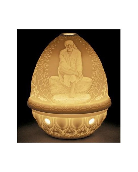 Lladro 01017365 LITHOPHANE VOTIVE LIGHT - SAI BABA Porcelain Lladro