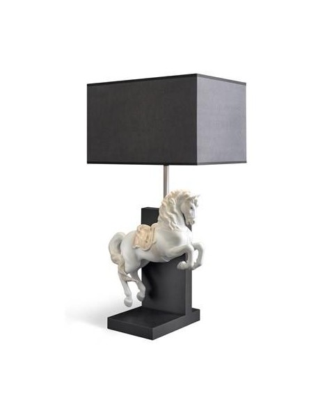 Lladro 01023064 HORSE ON COURBETTE - LAMP (CE) Porcelaine Lladro