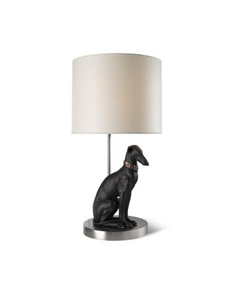 Lladro 01023080 PENSIVE GREYHOUND - LAMP (CE) Porcelain Lladro