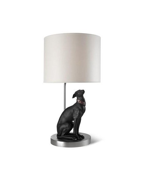 Lladro 01023085 ATTENTIVE GREYHOUND-LAMP-UK Porcelaine Lladro