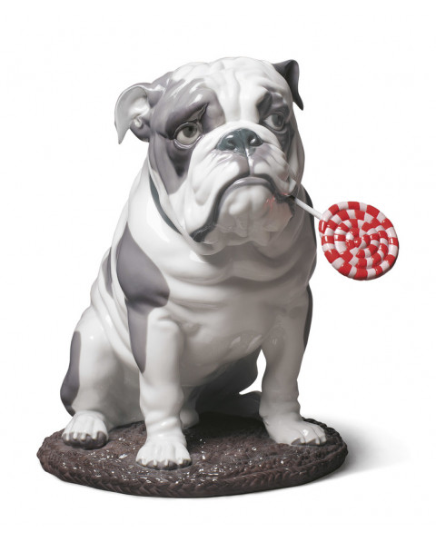 Lladro Porcelain BULLDOG WITH LOLLIPOP 01009234