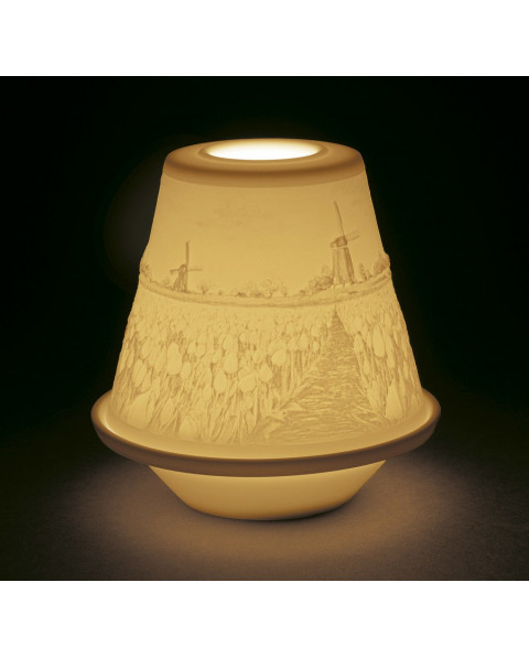 Lladro Porcelain LITHOPH VOTIVE LIGHT - TULIPS IN SPRING 01017368