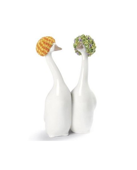 Lladro Porcelana GOOSSIPING - NARANJA Y VERDE 01009204