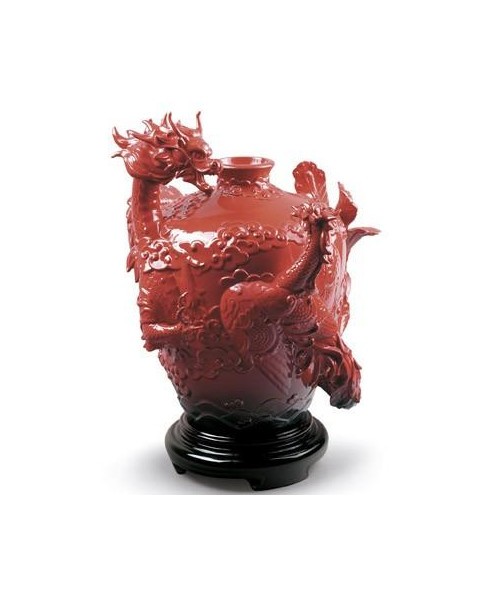 Lladro Porcelain DRAGON PHOENIX VASE 01009289