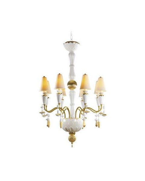 Lladro Porcellana I S-Chand8l-S-blanc-or-CE-UK 01023801