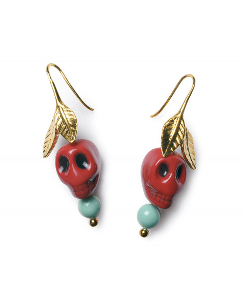 Frida kahlo skull earrings Lladró Porcelaine 01010154 