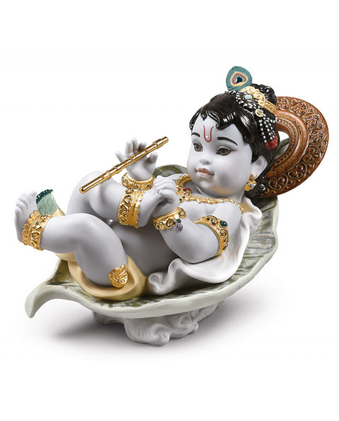 Krishna on leaf Lladró Porcelaine 01009370 