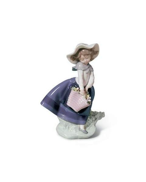 Lladro 01005222 FILLETTE AVEC PANIER DE FLEURS 01005222