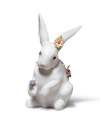 Lladro 01006100 SITTING BUNNY WITH FLOWERS 010.06100