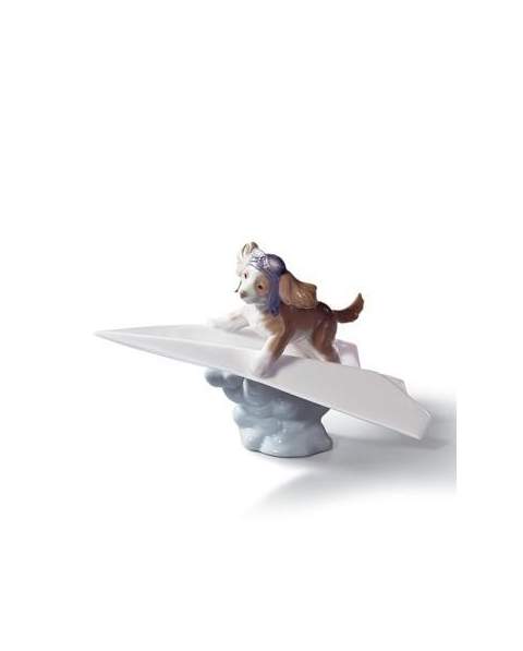 Lladro 01006665 PAPIERFLUGZEUG MIT HUNDEPILOT 010 06665