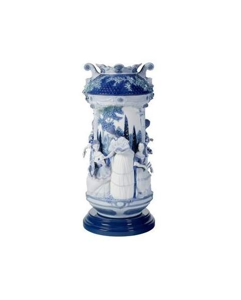 Lladro 01007034 VASE DAMEN IM GARTEN BLAU 010 07034