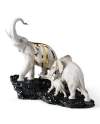 Lladro 01007235 CELEBRATION ELEPHANTS SUR ROCHER NOIR 01007235