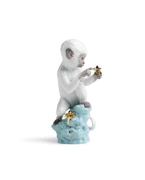 Lladro 01007238 CURIOSITA SCIMMIA IN ROCCIA TURCHESE 010.07238