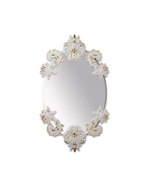 Lladro 01007768 ESPEJO OVAL SIN MARCO (BLANCO / ORO) 01007768