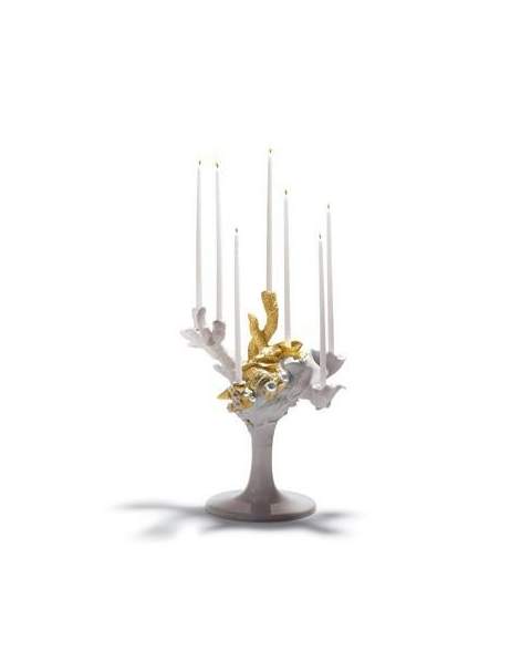 Lladro 01007973 Figurine NATUROFANTASTIC MULTI CANDLEHOLDER GOLDE