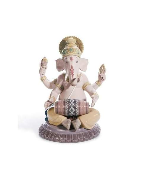 Lladro 01008316 GANESHA CON MRIDANGAM 010.08316