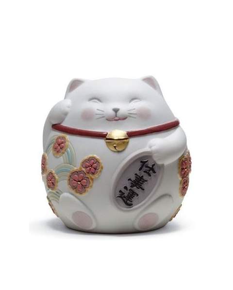 Lladro 01008528 Figurine MANEKI NEKO I WHITE