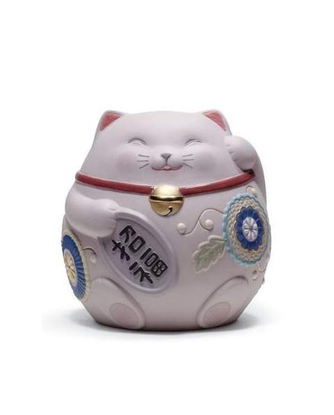 Lladro 01008530 Figurine MANEKI NEKO III PINK