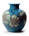 Lladro 01008620 Figurine POPPY FLOWERS VASE BLUE