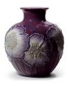 Lladro 01008621 Figurine POPPY FLOWERS VASE PURPLE