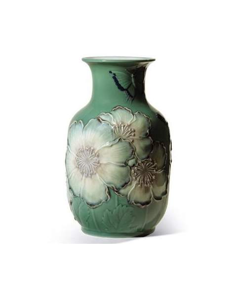 Lladro 01008648 VASE HAUT COQUELICOTS VERT 01008648