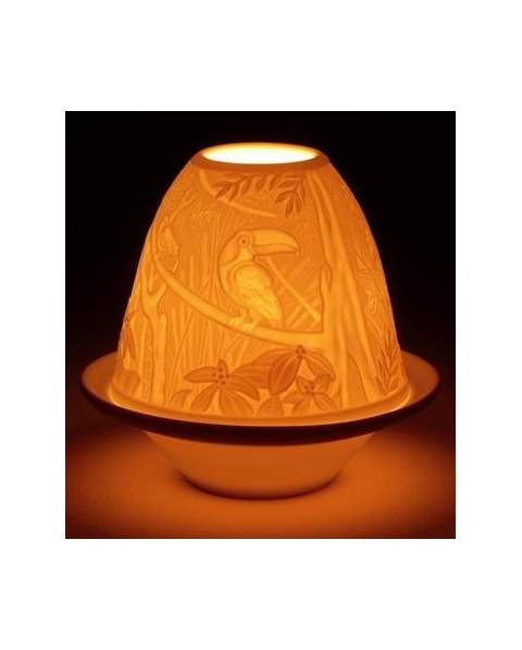 Lladro 01017307 LITHOPHANE VOTIVE LIGHT TOUCANS 010.17307