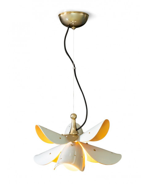 Blossom hanging lamp (white-gold)(CE/UK) Lladro Porcelain 01024121